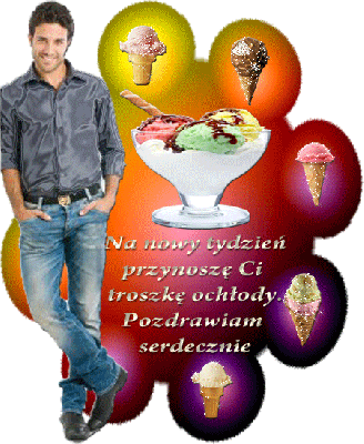 Mężczyzna z lodami miłego tygodnia